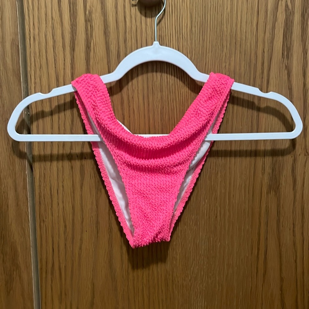 Textured One Shoulder Pink Bikini